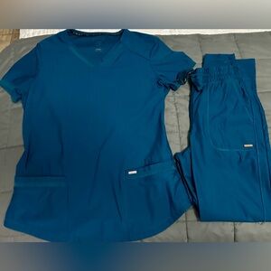 Cherokee FORM Women's Caribean Blue Scrub Set